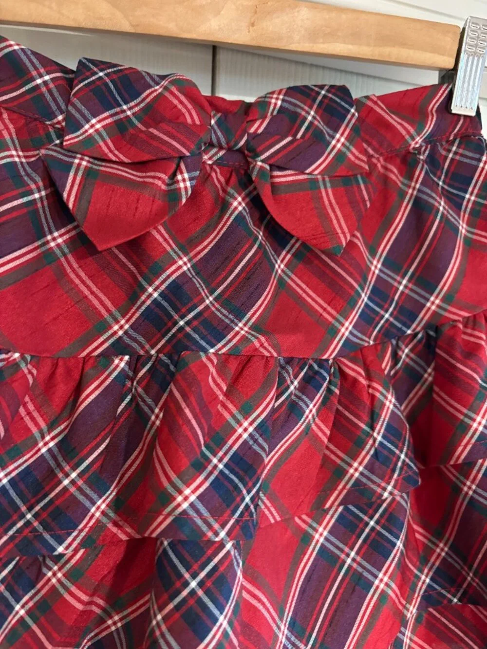 Red & Navy Blue Plaid Tiered Skirt Girl's 10 Gymboree EUC Holiday Christmas